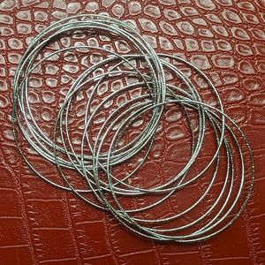 Silver bangle bracelets